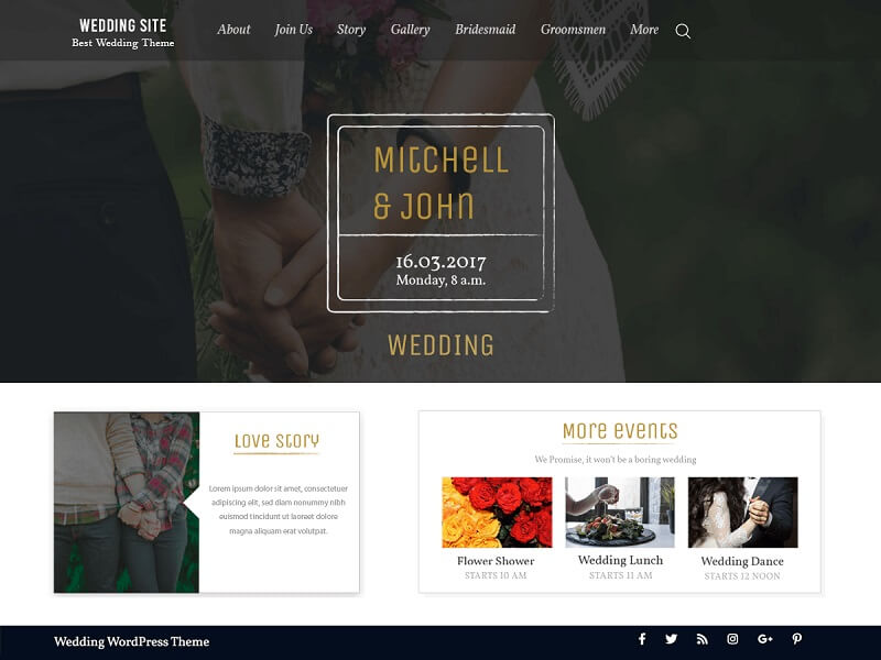 BB Wedding Bliss: Free Wedding WordPress Themes