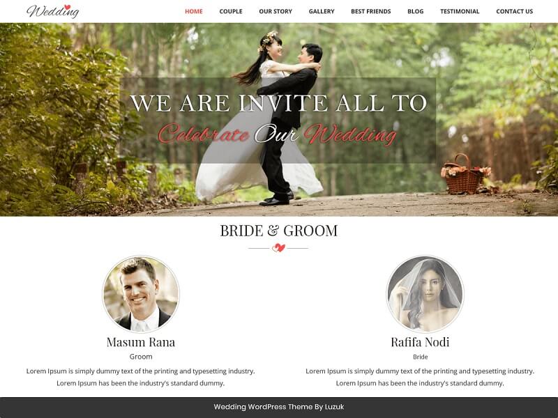 Vivah Royal Wedding: Free Wedding WordPress Themes
