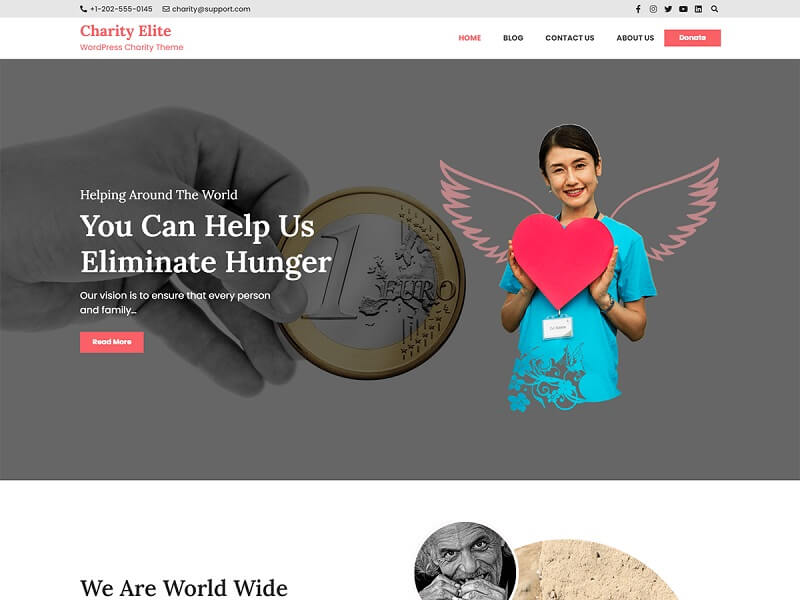 Charity Elite: Free Non Profit WordPress Themes