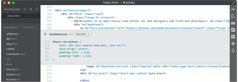 Brackets Free HTML Editor