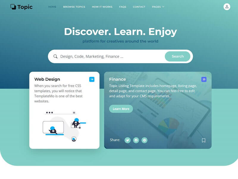Topic Free HTML Template