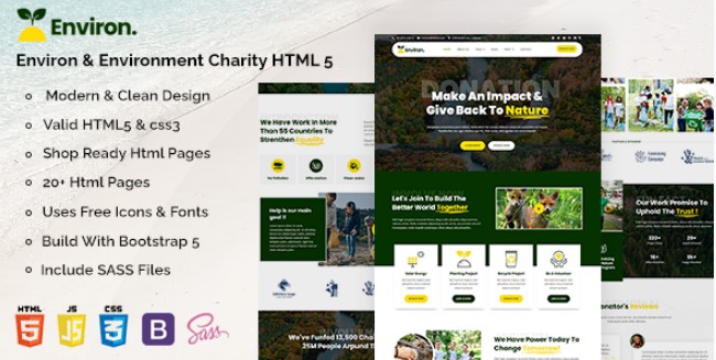 Environ - Environment Charity HTML Template