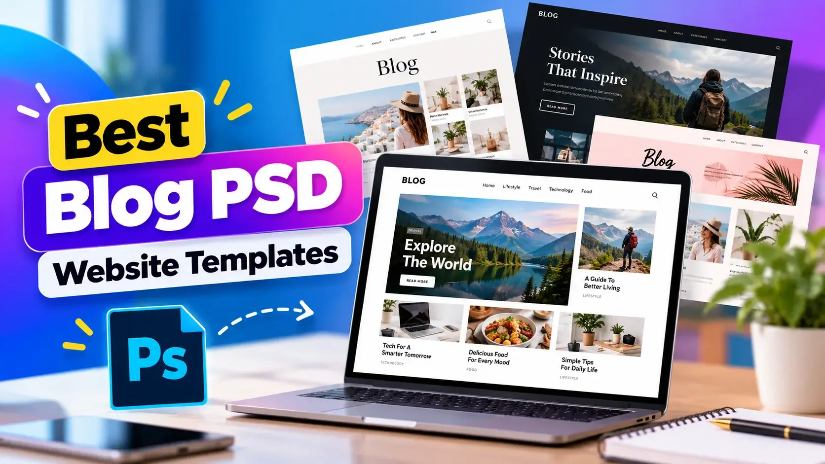 Best Blog PSD Website Templates for Creative Websites