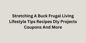 Stretching A Buck Frugal Living Lifestyle Tips Recipes Diy Projects Coupons And More
