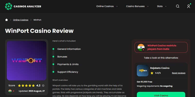 Discover the Thrills at Winport Casino Online