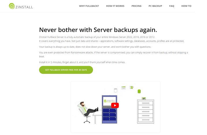 Zinstall Backup Server Software