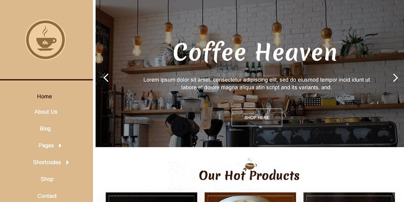 Classic Coffee Shop Free WordPress Theme