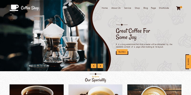 Coffee Shop Corner Free WordPress Theme