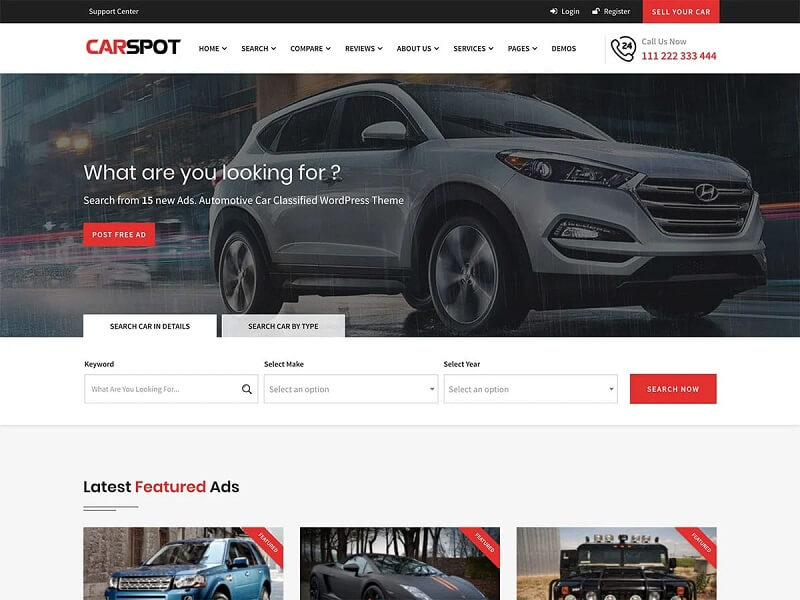 CarSpot Car Dealer WordPress Theme