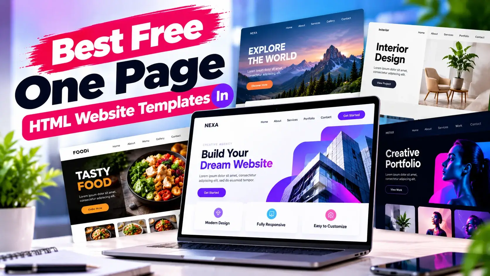 Best Free One Page HTML Website Templates