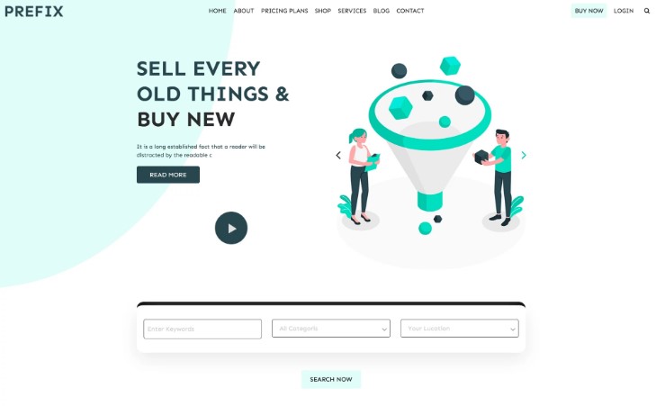 Prefix Free Bootstrap 4 Responsive eCommerce Template
