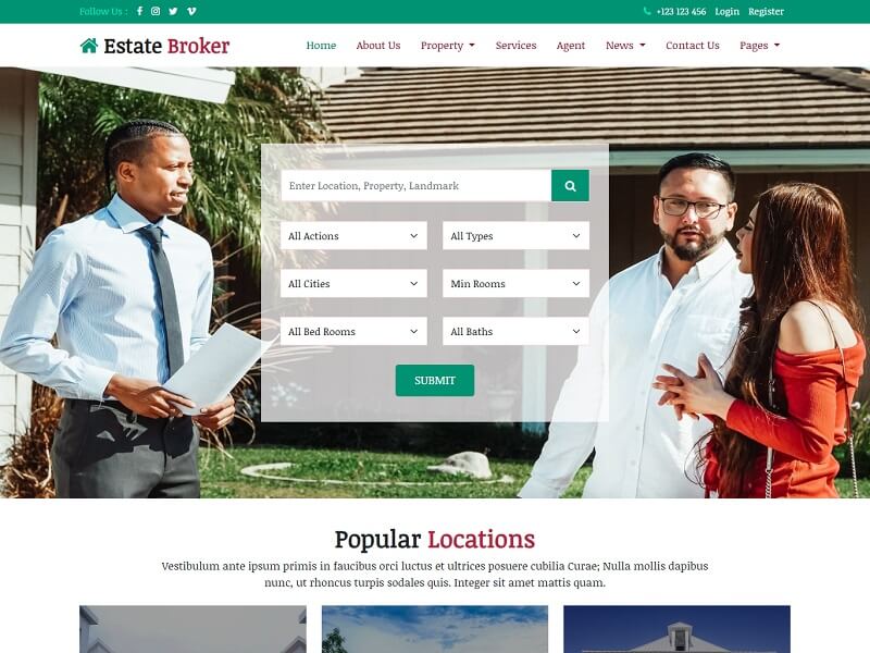 Realtor Free Real Estate Html Website Template