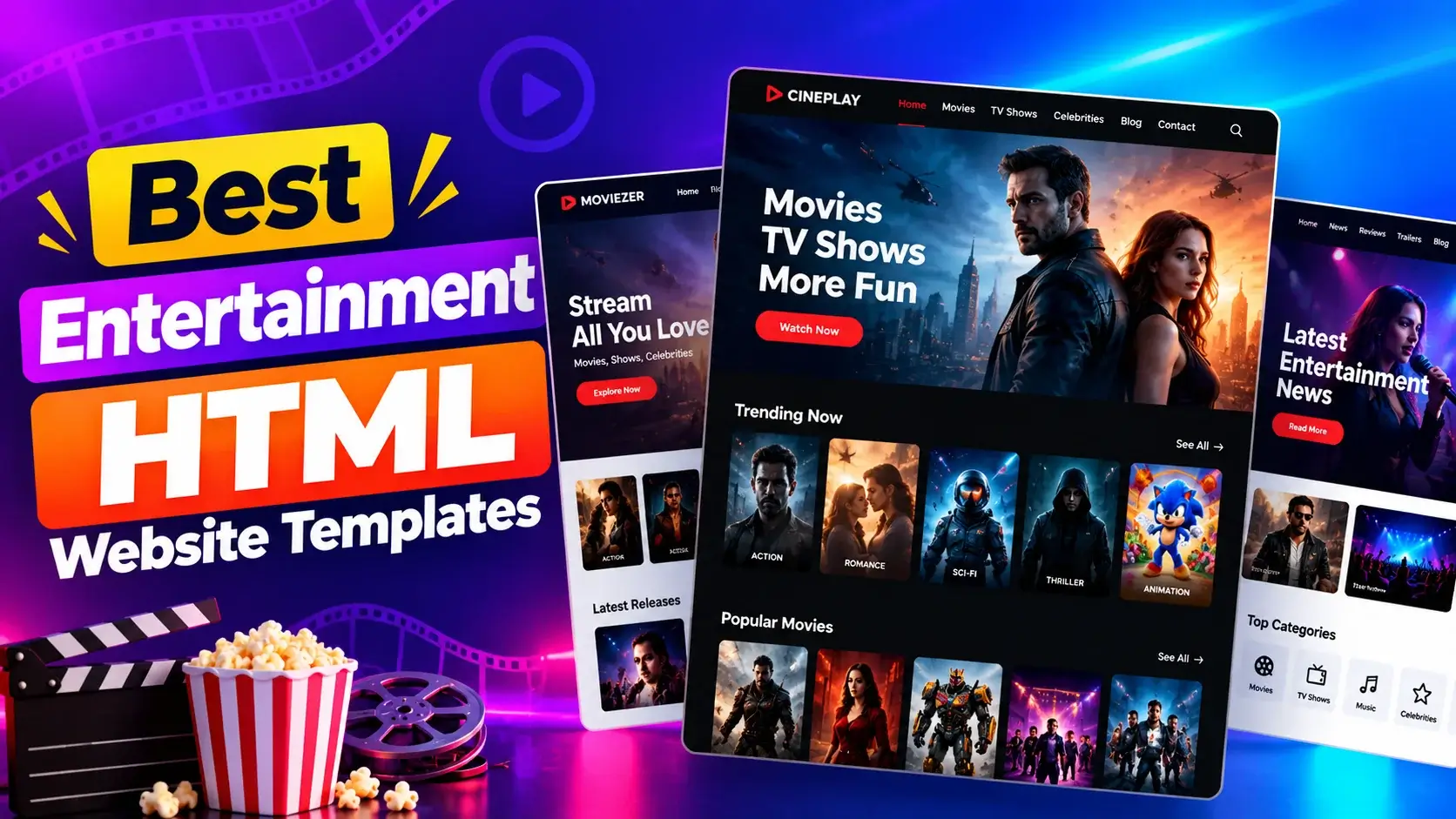 Best Entertainment HTML Website Templates for 2026