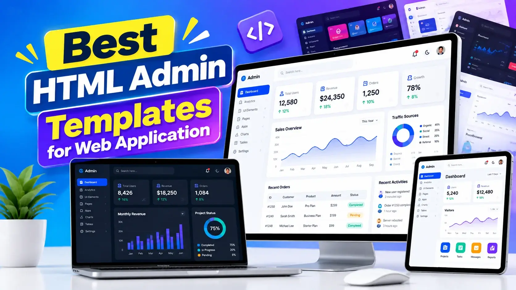 Best HTML Admin Templates for Web Applications