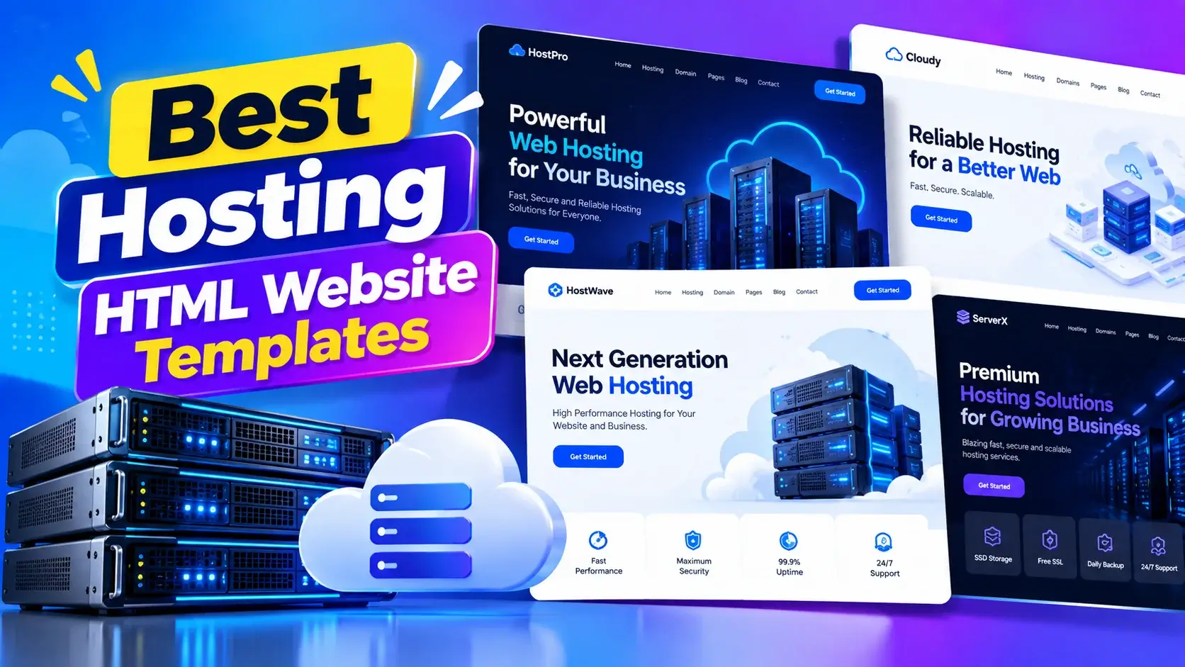 Best Hosting HTML Website Templates for Web Hosting Sites