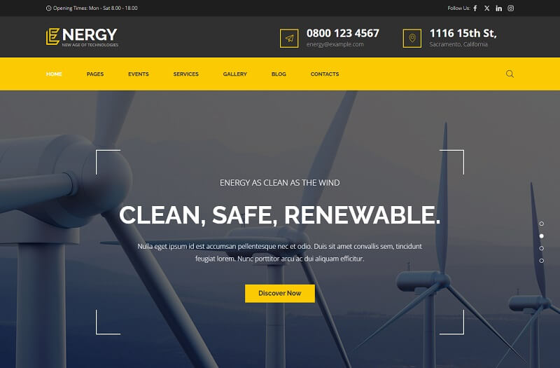 Energy: Green WordPress Theme