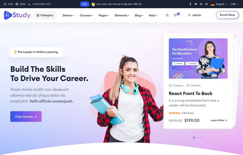 HiStudy Education WordPress Theme