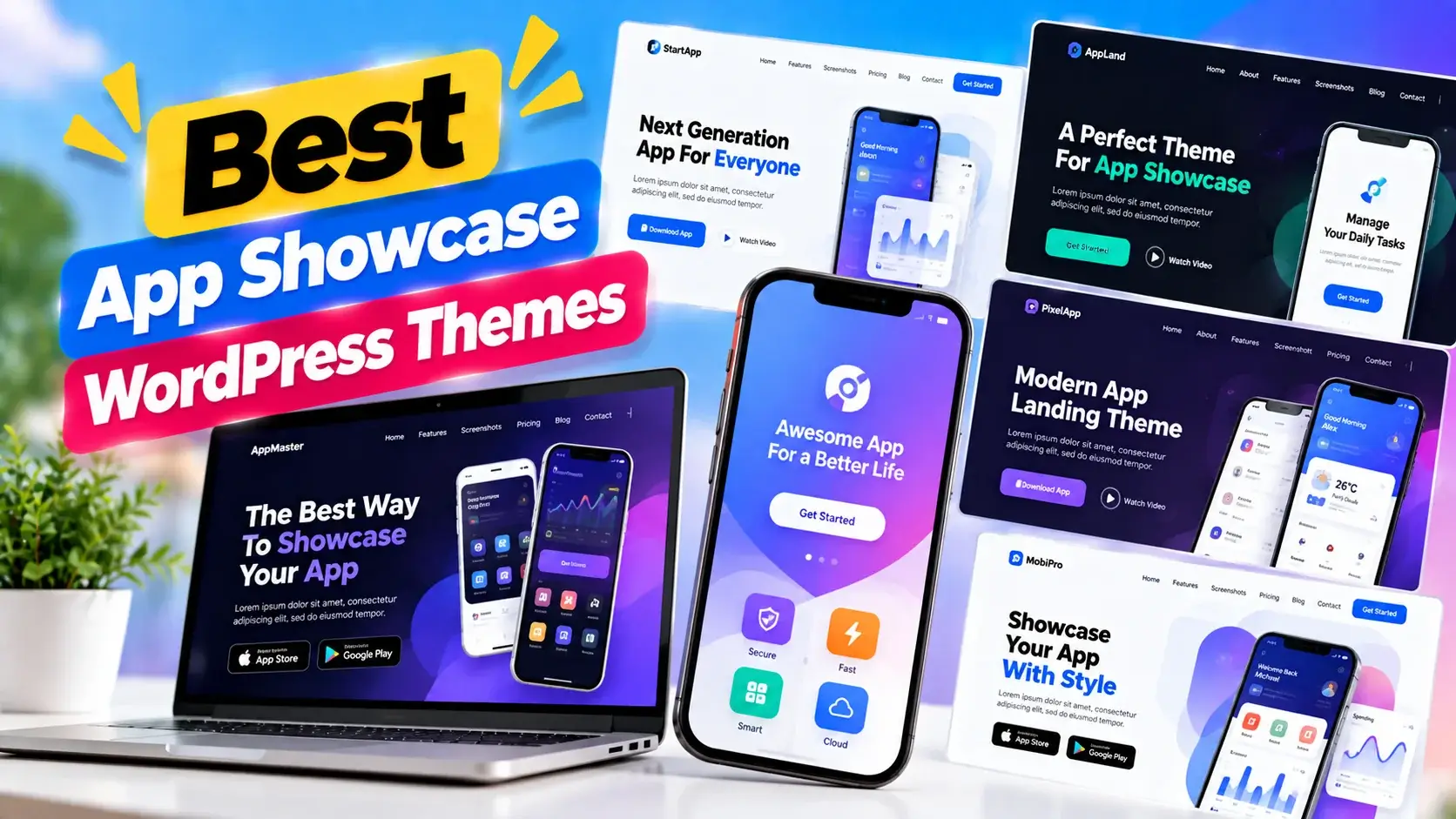Best App Showcase WordPress Themes for Mobile Apps