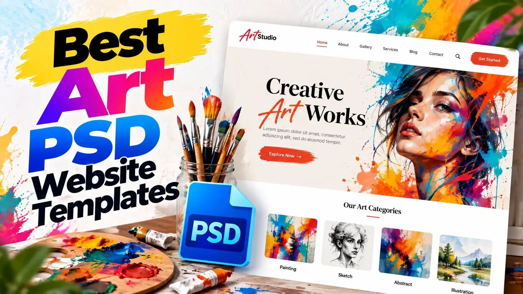 Best Art PSD Website Templates for Creative Portfolios