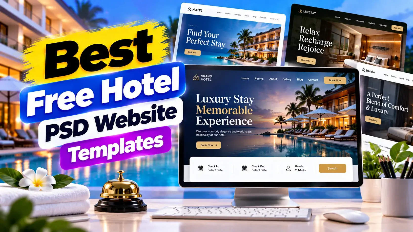 Best Free Hotel PSD Website Templates for Designers