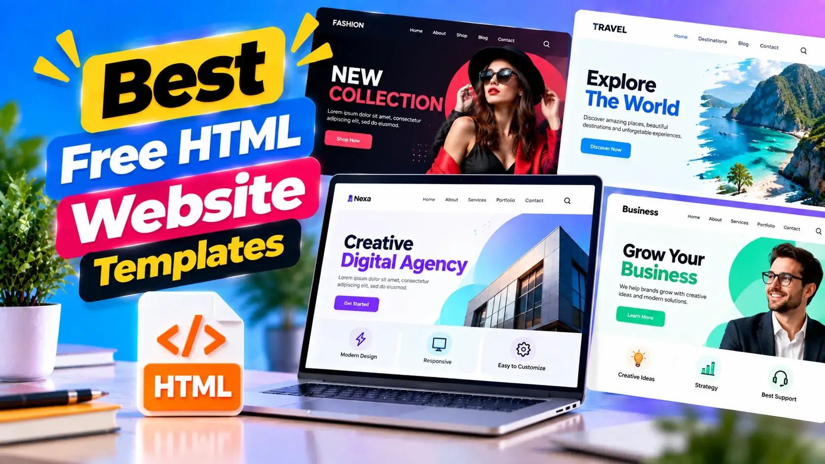 Best Free HTML Website Templates for Modern Websites