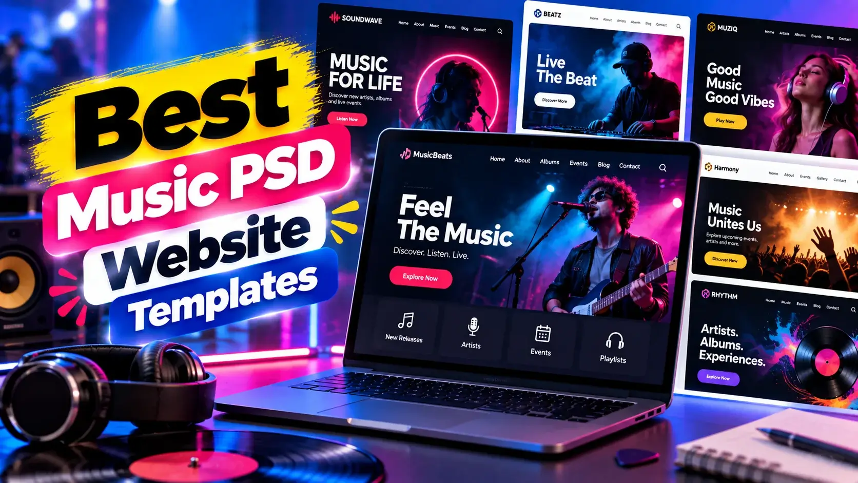 Best Music PSD Website Templates for Musicians & Artists