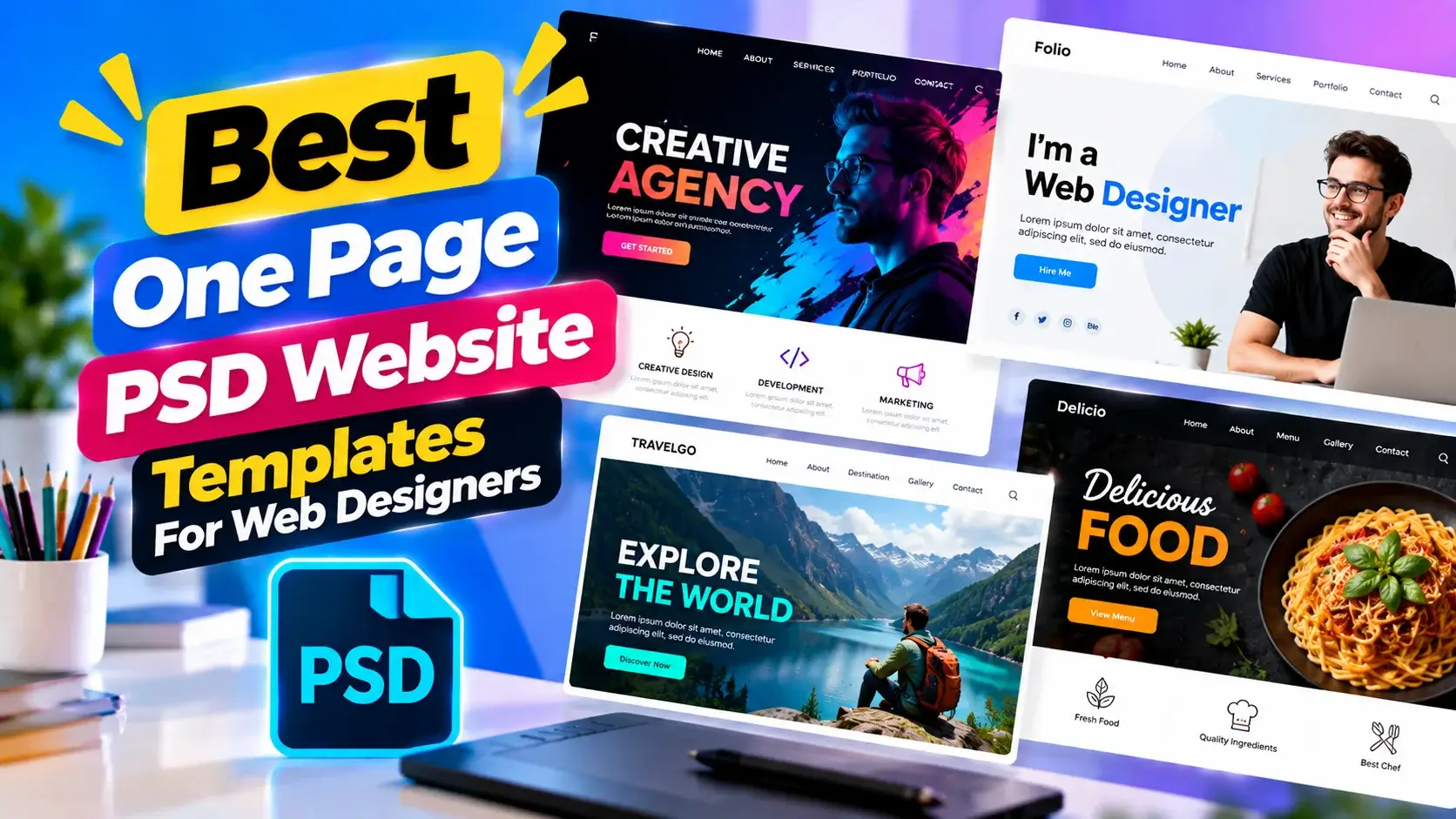 Best One Page PSD Website Templates for Web Designers