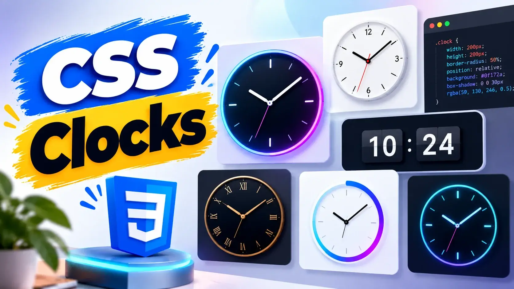 CSS Clocks: Creative and Animated Clock Designs