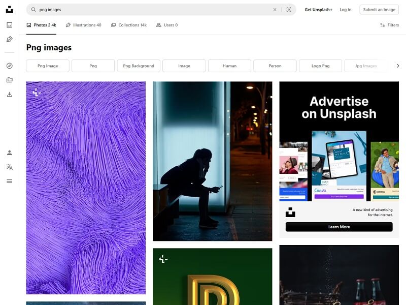 Unsplash: Download PNG Image