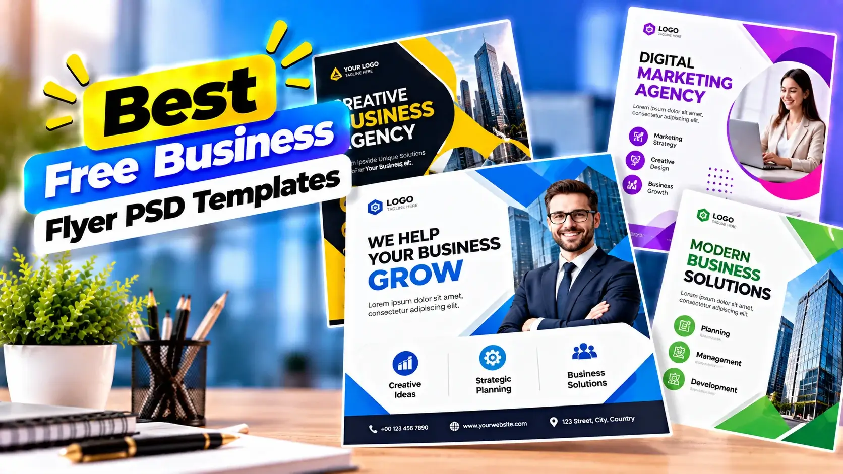 Best Free Business Flyer PSD Templates