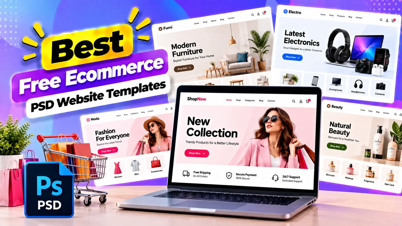 Best Free Ecommerce PSD Website Templates