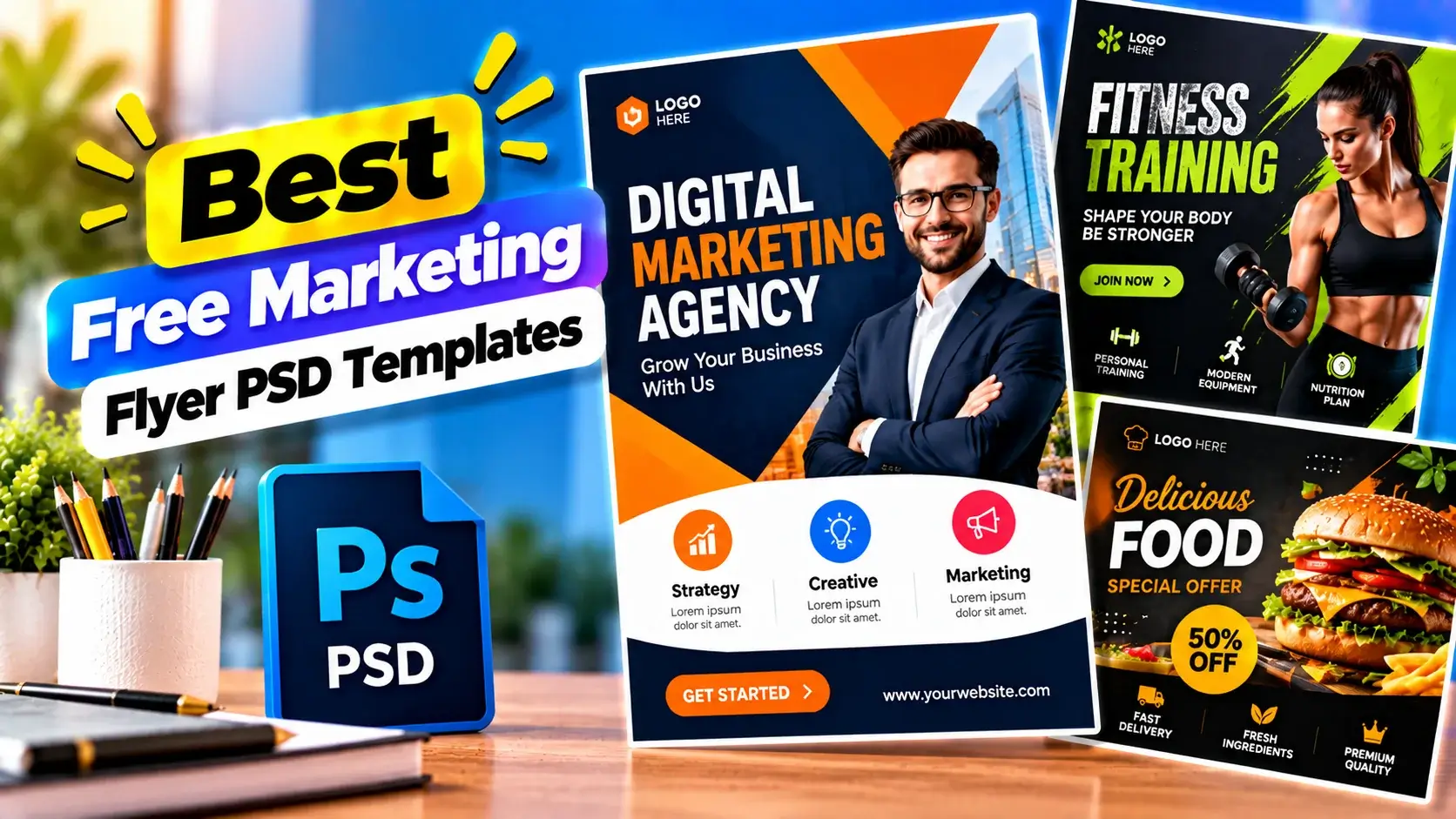Best Free Marketing Flyer PSD Templates
