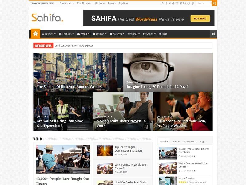 Sahifa Magazine WordPress Theme