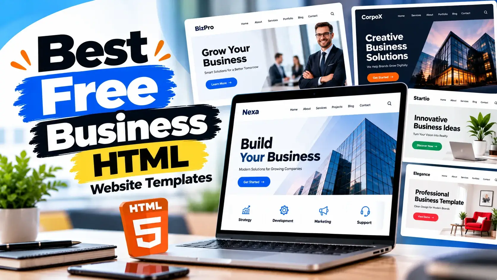 Best Free Business HTML Website Templates 2026