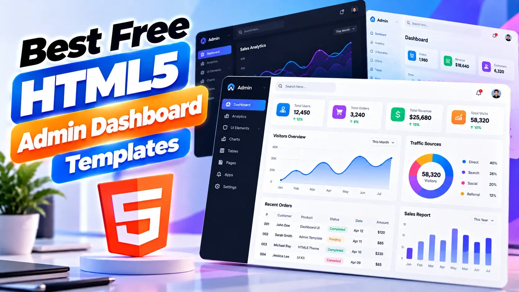 Best Free HTML5 Admin Dashboard Templates for Modern Websites