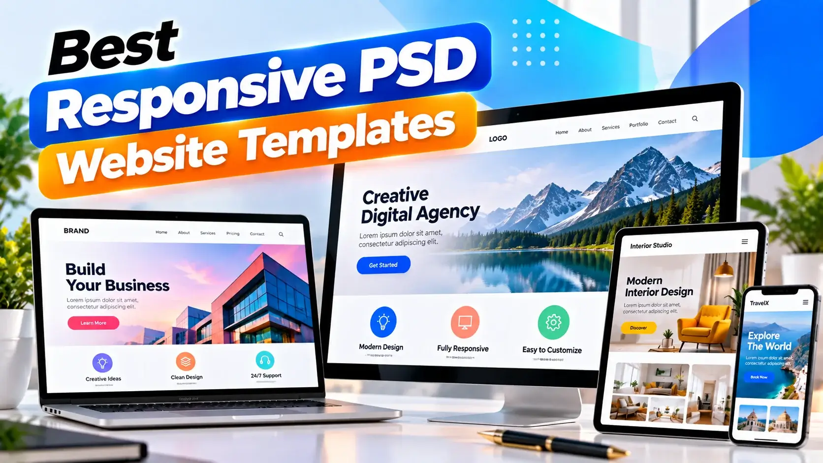 Best Responsive PSD Website Templates for Modern Websites