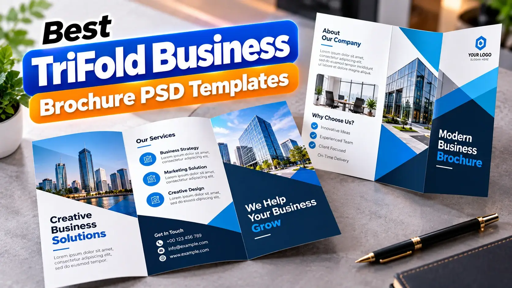 Best TriFold Business Brochure PSD Templates for Professional Design