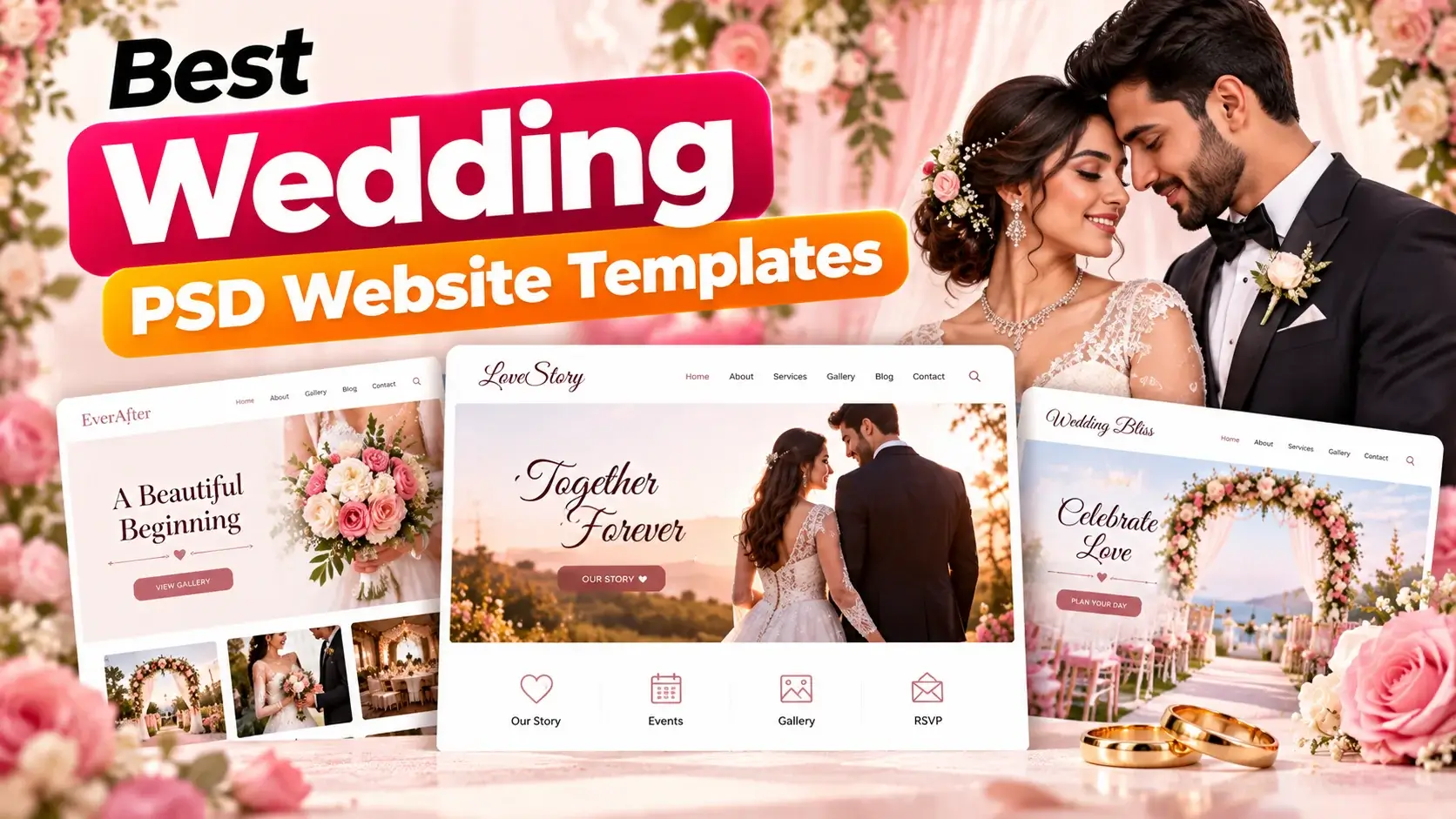 Best Wedding PSD Website Templates for Beautiful Websites