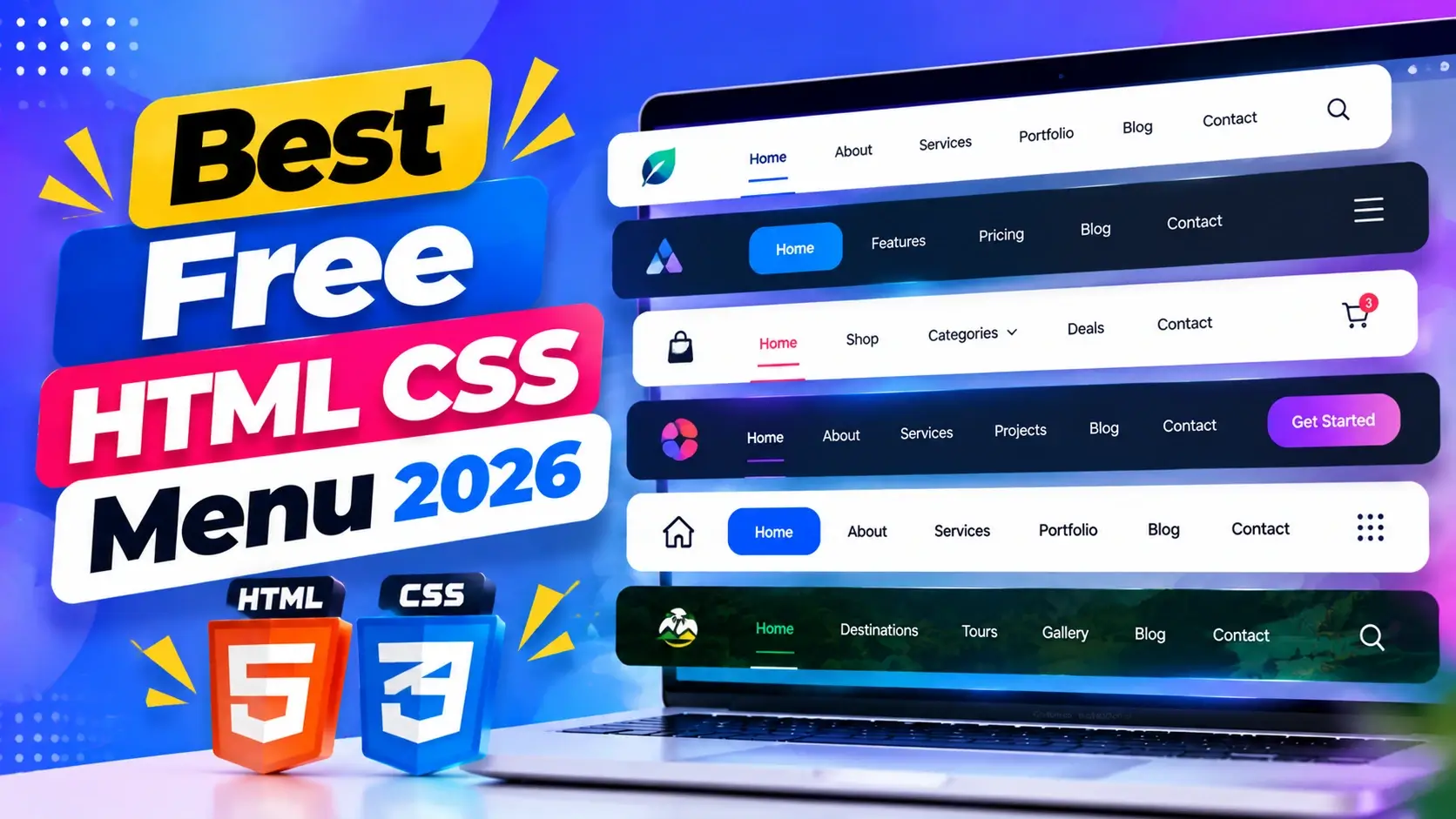Best Free HTML CSS Menu Examples for 2026