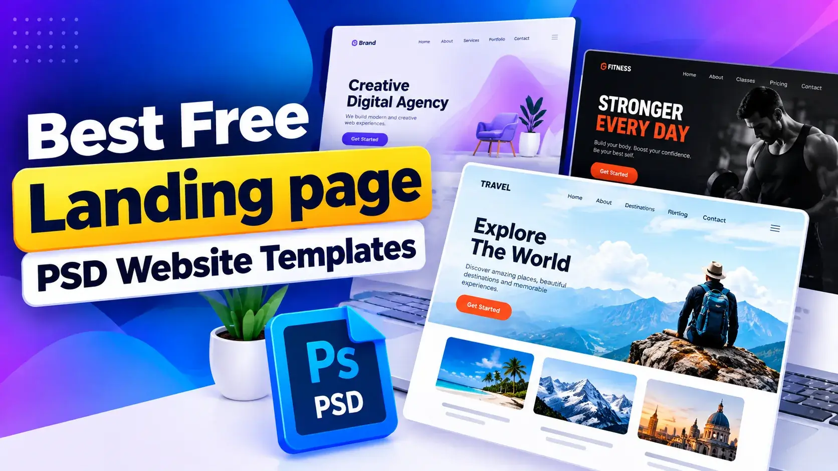 Best Free Landing Page PSD Website Templates 2026