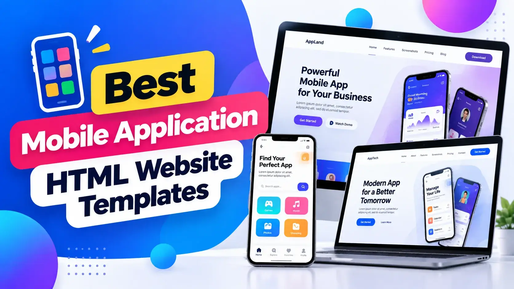 Best Mobile Application HTML Website Templates 2026
