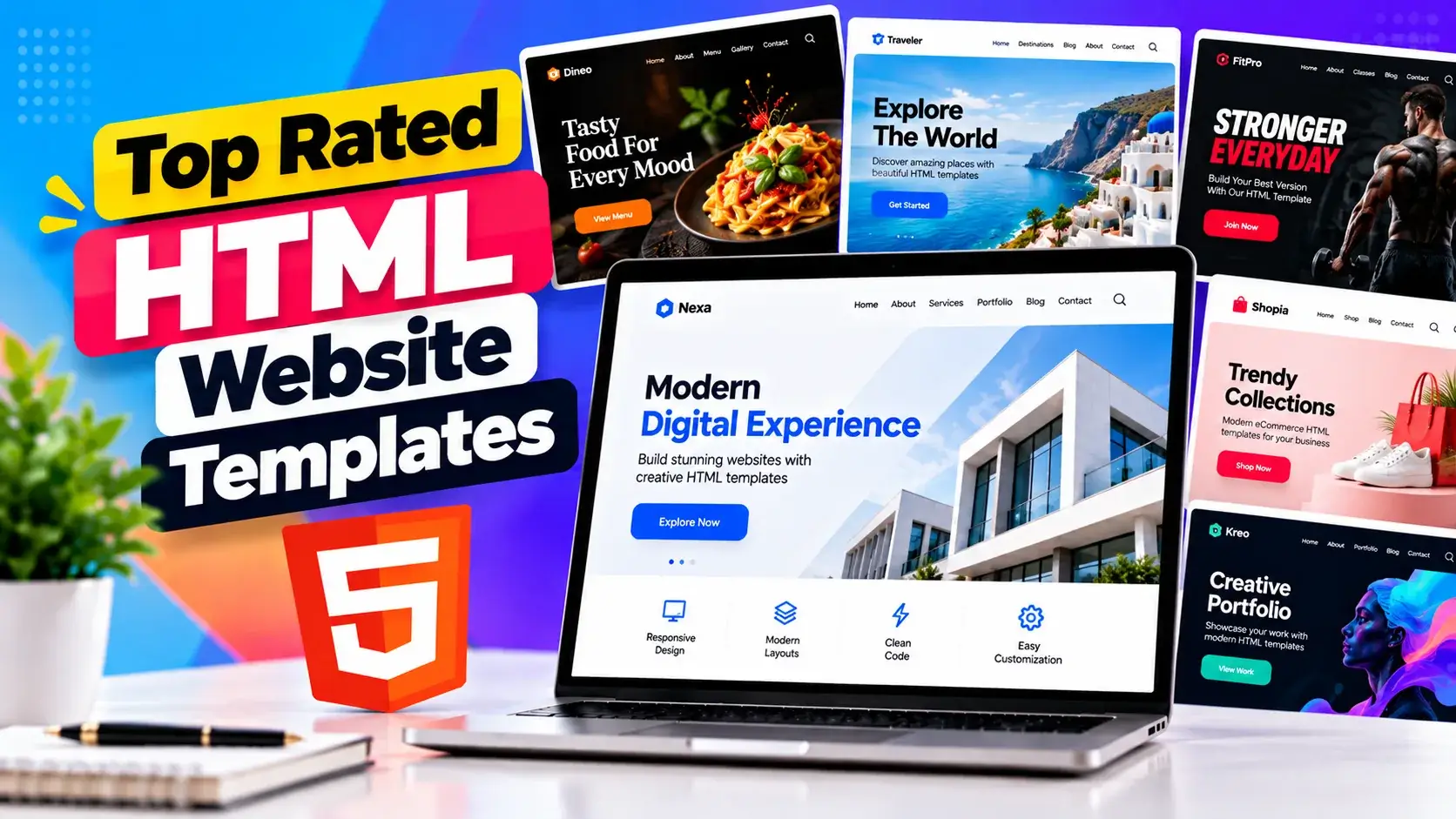 Top Rated HTML Website Templates 2026