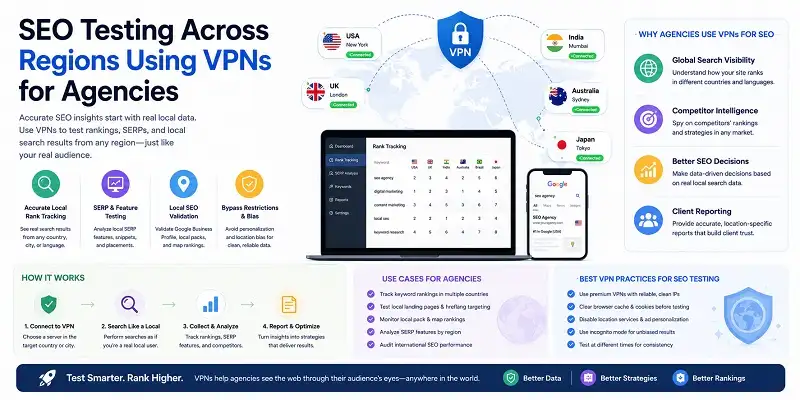 SEO Testing Across Regions Using VPNs for Agencies SEO Testing Across Regions Using VPNs for Agencies